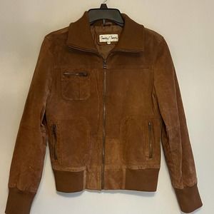 Twenty/Twenty Suede Bomber Jacket, Vintage, Brown Camel Color, Women's Size M